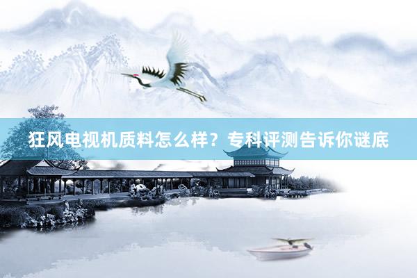 狂风电视机质料怎么样？专科评测告诉你谜底